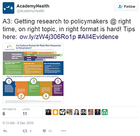 Academy Health all4evidence tweet