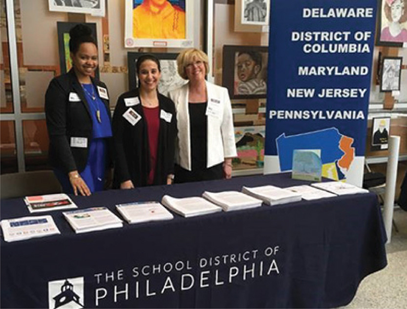 Diana McCallum, Felicia Hurwitz, and Cheryl Behany represented REL Mid-Atlantic at the 2018 Research, Policy and Practice Conference.