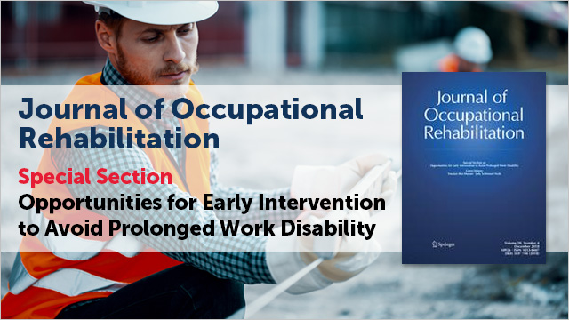 Journal of Occupational Rehabilitation Special Section